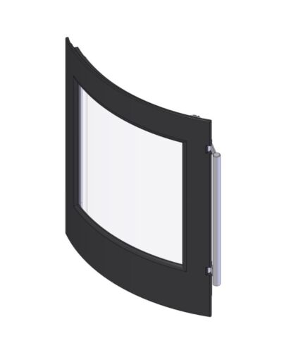 TermaTech | Tür komplett für Kaminöfen TT80/TT80S | Schwarz