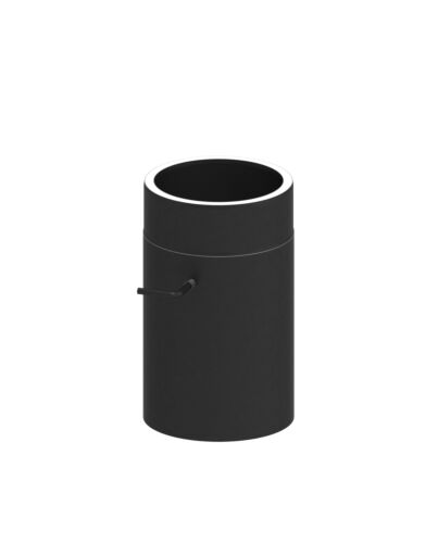 Jeremias Ofenrohr Längenelement 750mm+Drosselklappe | Schwarz
