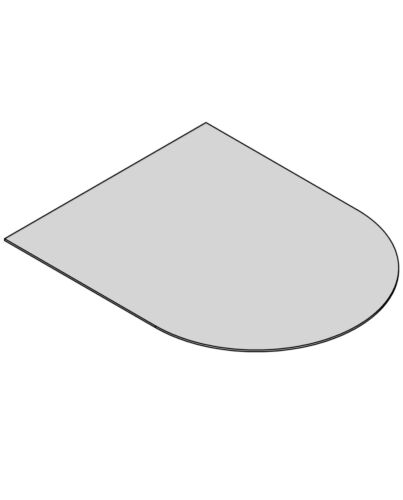 TermaTech | Bodenplatte Halbrund | 1000×1200×6 mm | Glas