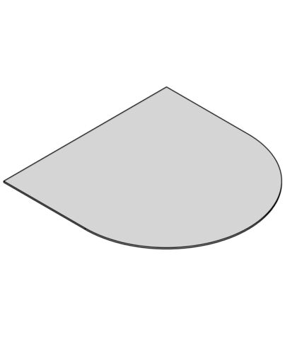 TermaTech | Bodenplatte Halbrund | 850×850×6 mm | Glas
