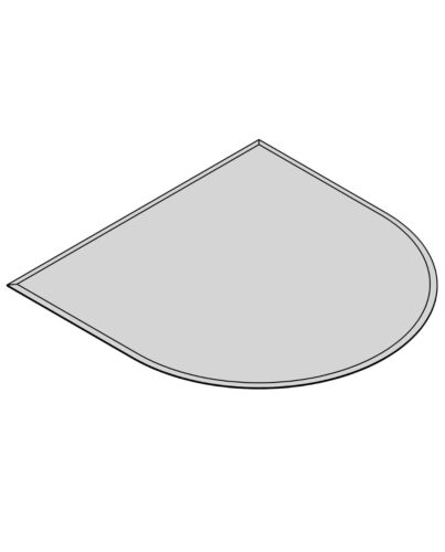 TermaTech | Bodenplatte Halbrund Facet | 1000×1000×8 mm | Glas 