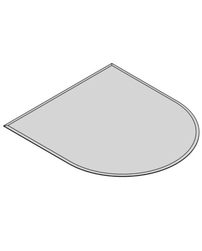 TermaTech | Bodenplatte Halbrund Facet | 1000×1100×6 mm | Glas 