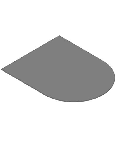 TermaTech | Bodenplatte Halbkreis | 985×1240×2 mm | Stahl | Hellgrau