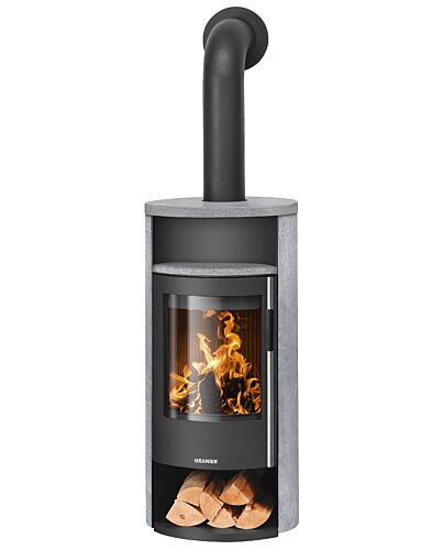 Oranier Kaminofen Polar Neo 6, Stahl Schwarz, Speckstein | Holzfach offen | klimaworld.com