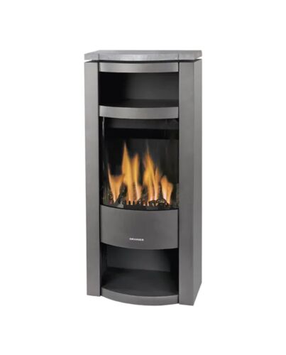 Oranier Gaskaminofen Main Panorama Stahlblech anthrazit mit Propangas | klimaworld.com