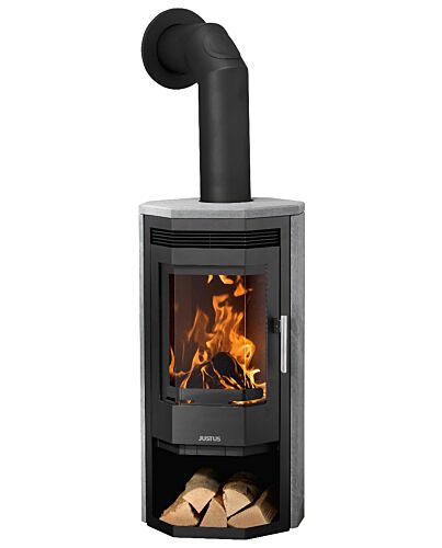 Justus Kaminofen Usedom 5 Stahl Schwarz, Speckstein | klimaworld.com