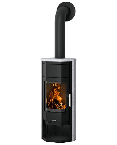 Justus Kaminofen Usedom 5 W+ 2.0 Stahl Schwarz, Speckstein | klimaworld.com