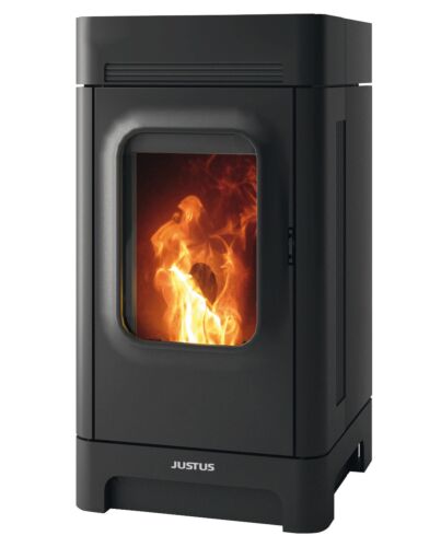 Justus Pelletofen Canis Stahl Schwarz | klimaworld.com