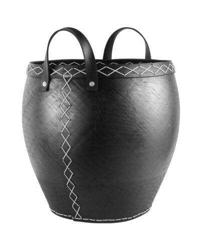 TermaTech | Holzeimer ''Reifen'' | 450×400 mm | Schwarz