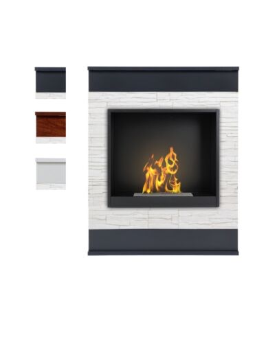 Aflamo Bio-Kamin | Smart Stone weiss mit Einsatz Bio 40