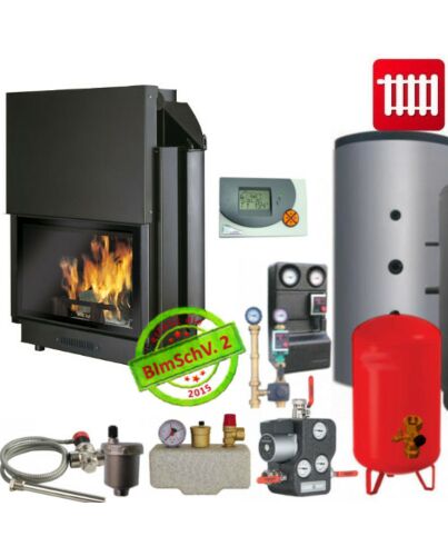 Wasserführender Kamineinsatz Edilkamin Acquatondo PLUS 29 28kW Standard SET