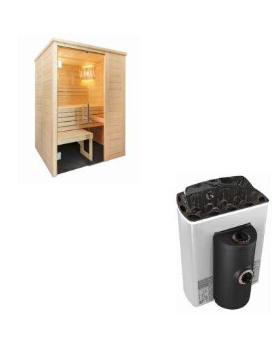 Sentiotec Sauna Set Alaska Mini mit Saunaofen Mini Corner inkl. Steuerung | klimaworld.com