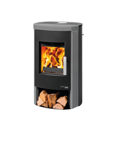 Haas+Sohn | Kaminofen BALI easy 296.17-ST perl-schwarz/Quarzit grau bis 6 kW