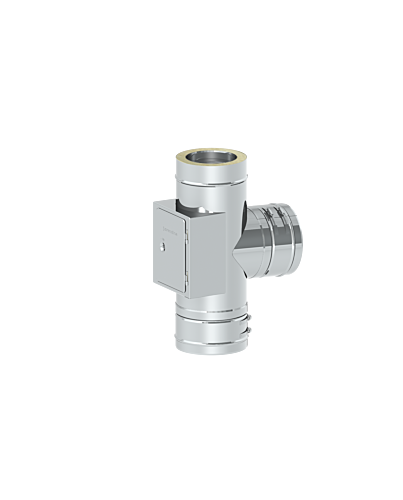 T-Anschluss 87° mit Reinigung gegenüberliegend (gleiche Höhe) 