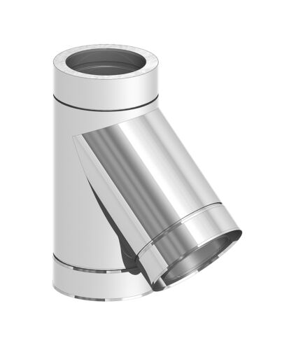 T-Anschluss 45° T-Stück für Edelstahlschornsteine Jeremias