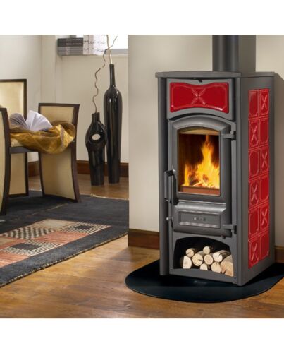 La Nordica Holzofen mit Holzfach | Fiorella BII Bordeaux | 6 kW