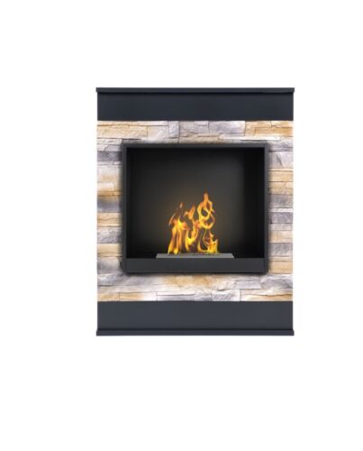 Aflamo Bio-Kamin | Smart Stone mit Einsatz Bio 40 | desert/grau