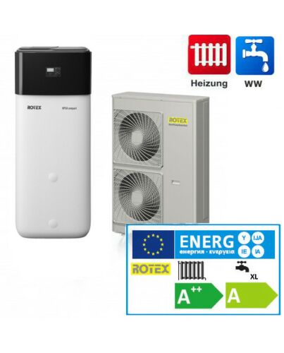 Wärmepumpe Luft/Wasser Rotex HPSU compact 516 H/C - 29C Biv Paket 14kW + 500L 