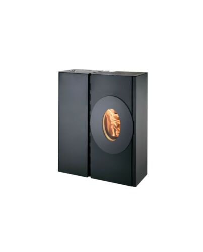 Haas+Sohn | Pelletofen HSP 4.0 F2-02 RLU schwarz 2R Anschluß hinten 8,5 kW
