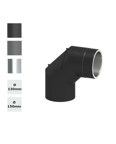 Jeremias | Ofenrohr | Winkel 90° mit Tür | Ø wählbar | Farbe wählbar