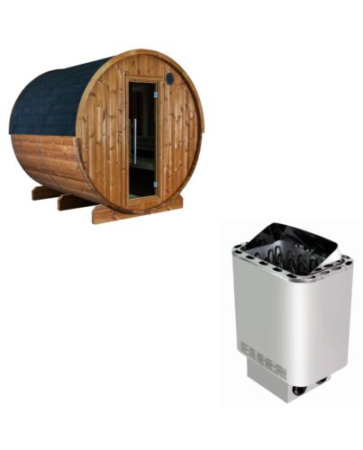 Sentiotec Sauna Set Kaski 220 View mit Saunaofen Nordex Next inkl. Steuerung | klimaworld.com