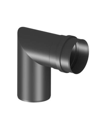 Pelletrohre Pellet Kniewinkel 90° DN 80mm schwarz 
