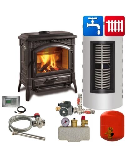 Wasserführender Kaminofen La Nordica TermoIsotta D.S.A - komplett Set