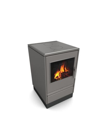 Glutos HHS 03 S Holzherd mit Sichtscheibe in metallic6,5 kW | klimaworld.com