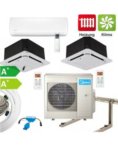 Midea Multisplit Set Außengerät mit Deckenkassette 2,6 kW + Wandgerät 3,5 kW 