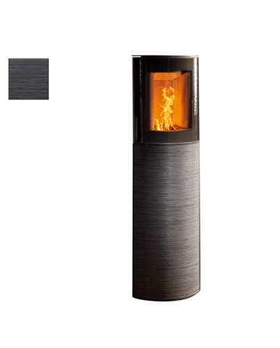 Austroflamm | MR. WU | Keramikfront unten | matt schwarz Rille