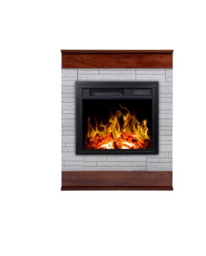 Aflamo LED Elektrokamin Standkamin | Smart Stone Concrete Walnuss