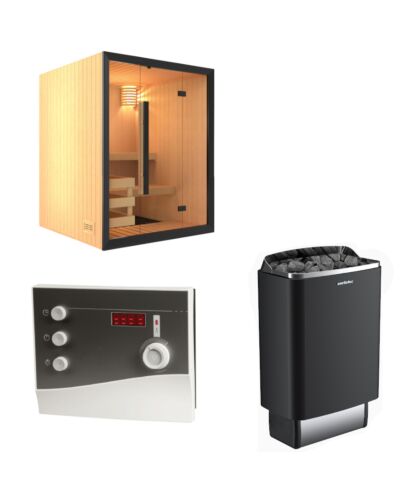 Sentiotec Sauna Set Onni mit Saunaofen 100 E und Steuerung K2-Next | klimaworld.com