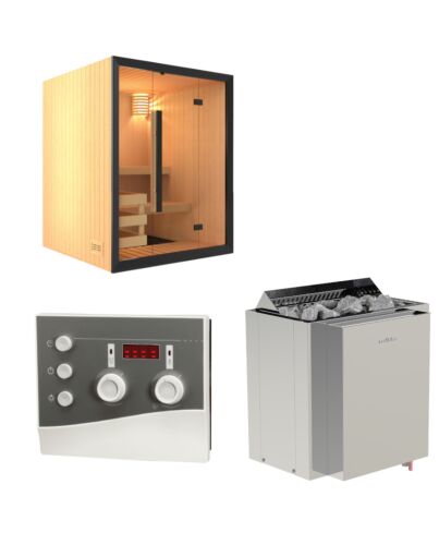 Sentiotec Sauna Set Onni mit Saunaofen Viking Combi und Steuerung K3-Next | klimaworld.com