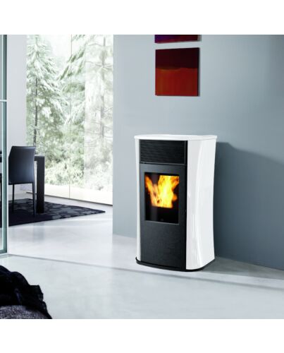 Pelletofen EdilKamin Mya Glas Weiß
