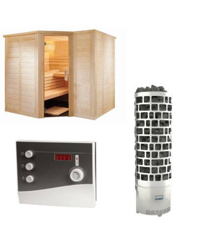 Sentiotec Sauna Set Polaris Large mit Saunaofen ARI und Steuerung K2-Next | klimaworld.com