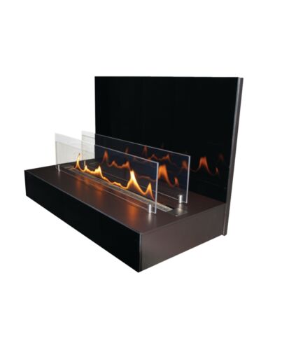 ebios-fire Wandkamin Quadra Wall - Einzelansicht Mattschwarz