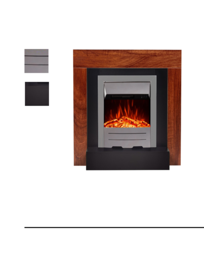 Aflamo LED Elektrokamin Standkamin | Simple Walnuss mit Einsatz Dexter