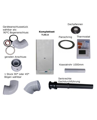 Raumluftunabhängige Gastherme Thermona Therm 20 TLXE.A mit 9 - 20 kW DACH-SET