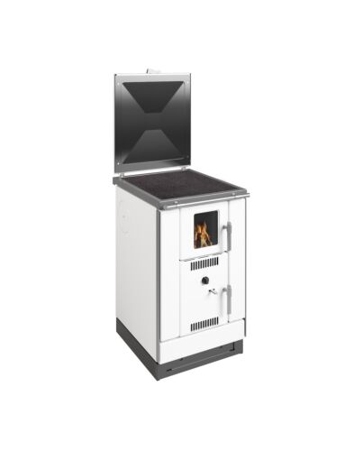 Wamsler wasserführender Holzofen K 158 F in weiß mit Ceranplatte® von Schott | Klimaworld.com