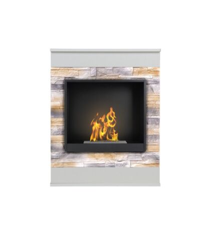 Aflamo Bio-Kamin | Smart Stone mit Einsatz Bio 40 | desert/weiss 