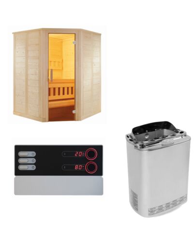 Sentiotec Sauna Set Wellfun Mini mit Saunaofen Mini Combi und Saunasteuerung Pro B3 | klimaworld.com