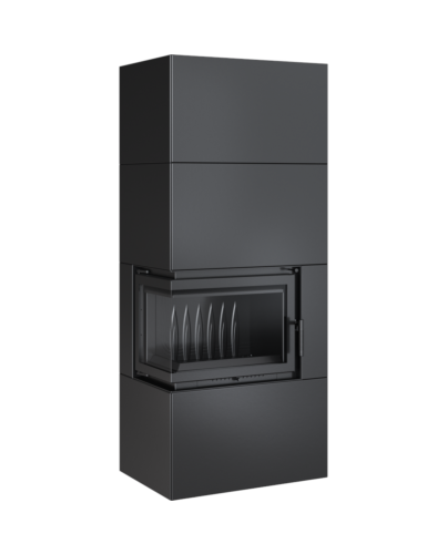 Kratki Kaminbausatz Simple 8 - 2-seitig links | Box schwarz | 8 kW ➔ www.klimaworld.com