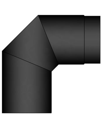 TermaTech | Bogen 90° | Ø 150 | 245×245 mm | Schwarz emailliert