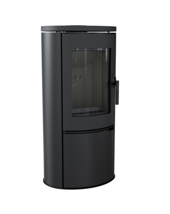 Kratki Kaminofen Koza AB | gebogene Scheibe | 8 kW | KOZA/AB/BLACK ➔ www.klimaworld.com