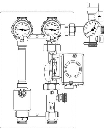 Oventrop Station „Regusol LH-130“ mit Wilo Stratos Tec ST 25/1-7 PWM, 2-15 l/min