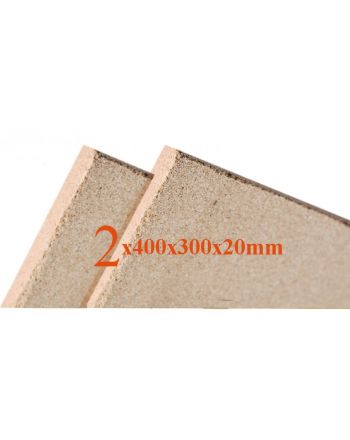 2x Vermiculite Brandschutzplatten | 400x300x20mm | Schamotte Ersatz