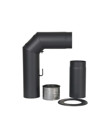Kamino-Flam  Winkelrohr-Set, mit Verlängerung; Ø 150 mm, schwarz 