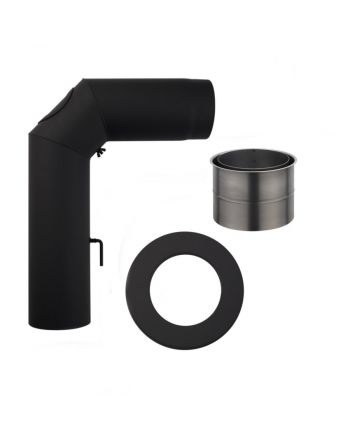 KaminoFlam Winkelrohr-Set schwarz