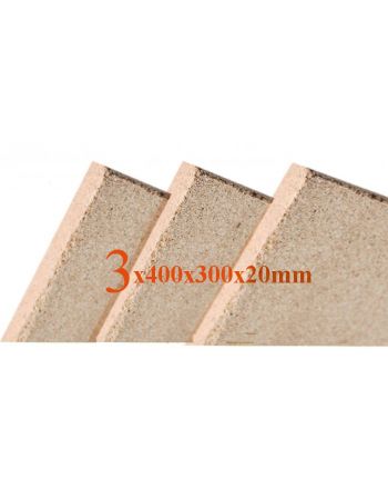 3x Vermiculite Brandschutzplatten | 400x300x20mm | Schamotte Ersatz