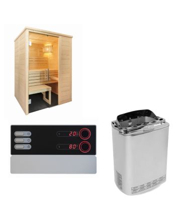 Sentiotec Sauna Set Alaska Mini mit Saunaofen und Saunasteuerung | klimaworld.com